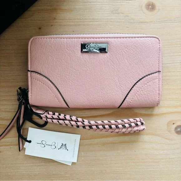 Jessica Simpson Blush Pink Women's Long Zipper Wallet Wristlet JS250009 - Picture 3 of 8
